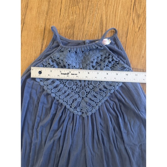 Bluetime Size Small Women's Top Blue Lace Top Sleeveless Summertime Trendy #89 - Picture 8 of 11